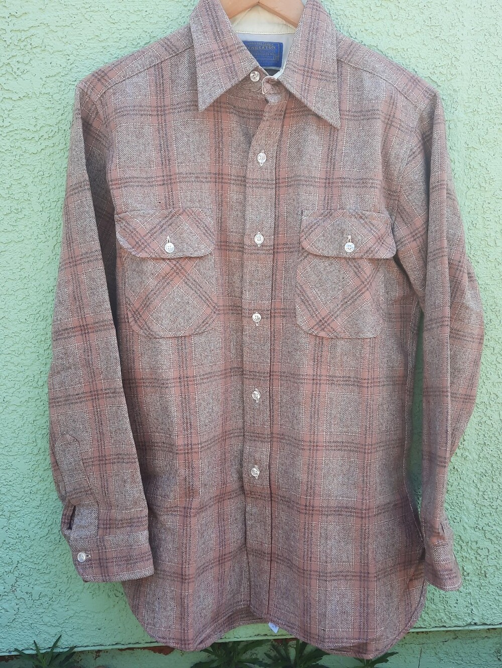 Vintage Pendleton 100% Pure Virgin Wool Men's Plaid Shirt Jacket Size M USA